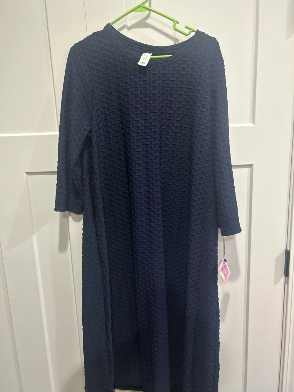 Women’s Navy Textured Shift Dress - Classic Comfort -lillierose boutique